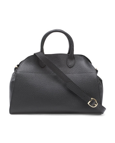 Made In Italy Leather Satchel With Detachable Shoulder Strap | Handbags | Marshalls | Marshalls