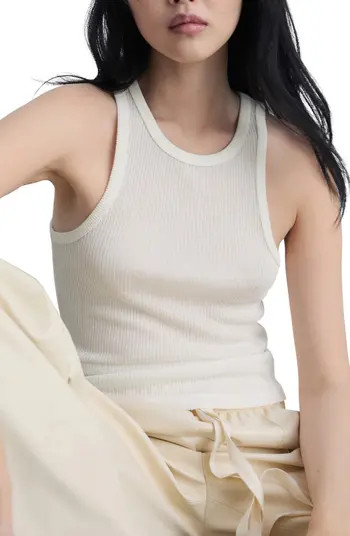 MANGO Fine Rib Knit Tank | Nordstrom | Nordstrom