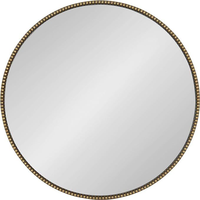 Kate and Laurel Gwendolyn Decorative Round Wall Mirror with Beaded Gold Leaf Frame, 23.6-Inch Dia... | Amazon (US)