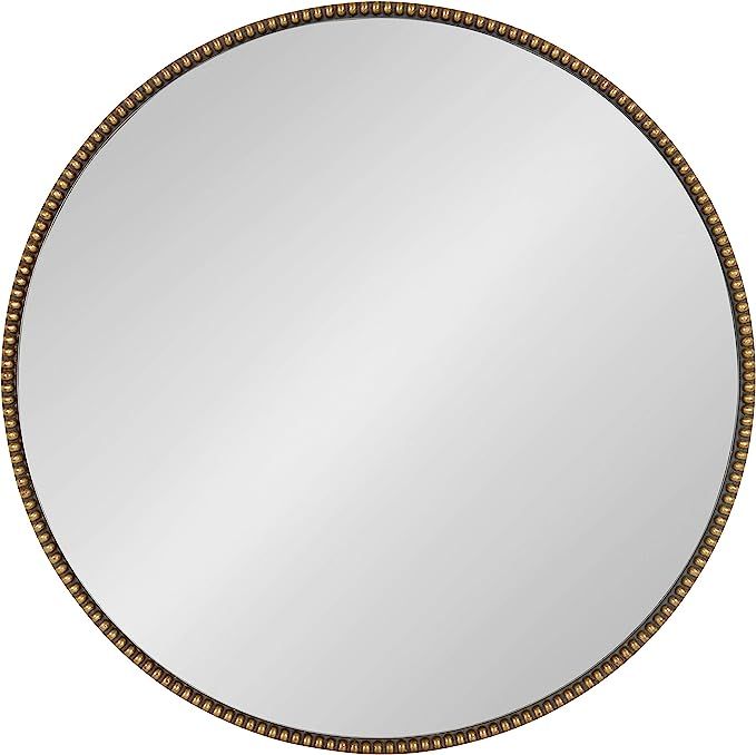 Kate and Laurel Gwendolyn Decorative Round Wall Mirror with Beaded Gold Leaf Frame, 23.6-Inch Dia... | Amazon (US)