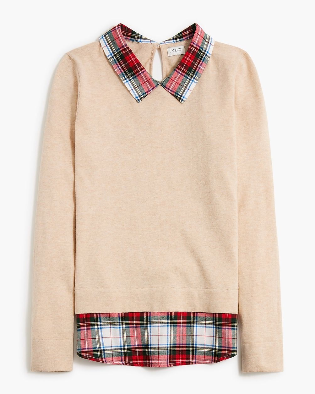 Woven-collar plaid sweater | J.Crew Factory