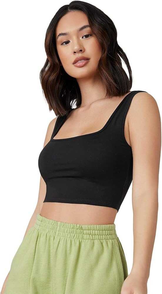 Floerns Women's Basic Sleeveless Cami Tank Top Casual Square Neck Crop Top | Amazon (US)