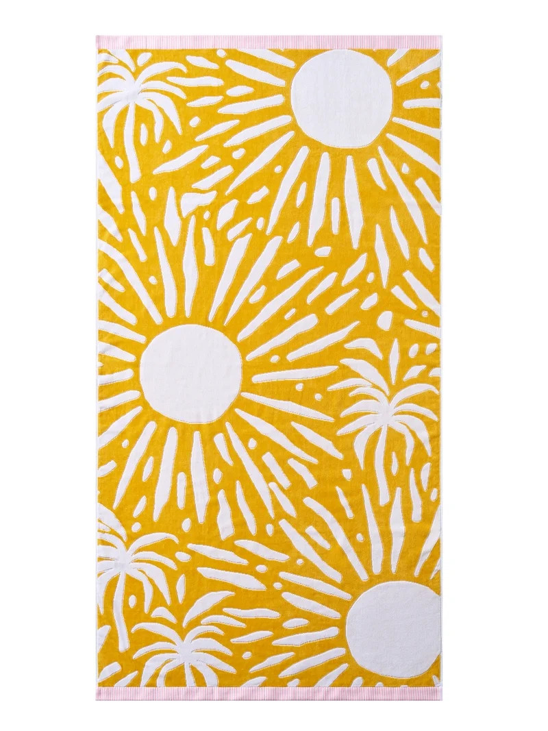 Better Homes & Gardens Cotton-Blend Beach Towel, 72 x 38 in, Sunburst | Walmart (US)