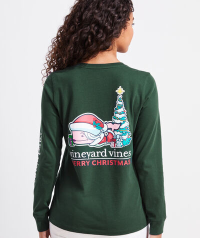 Mrs. Claus Whale Long-Sleeve Pocket Tee | vineyard vines
