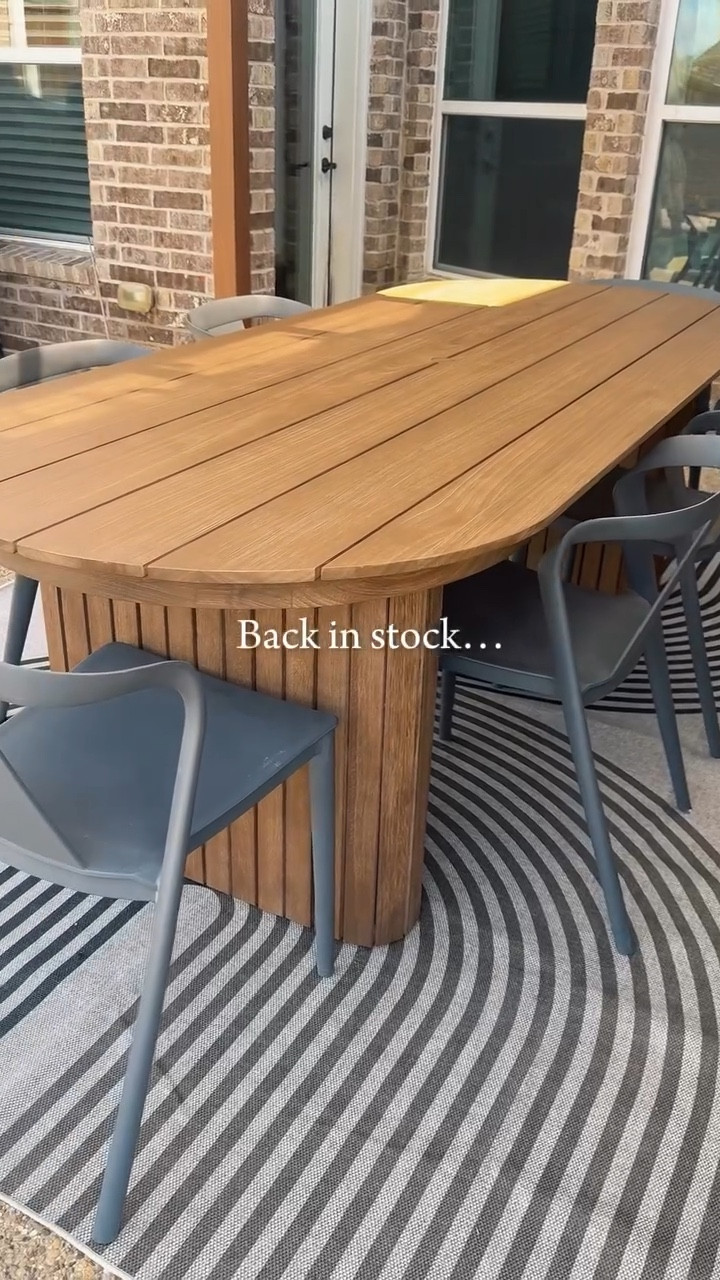 Patio season is here my viral outdoor dining table is back in stock and it sells out FAST!

My Savio Oval Light Brown Eucalyptus Outdoor Dining Table is a natural beauty. It’s made of eucalyptus wood with sandblasted light-brown finish meaning it’s durable and seats up to 6. 

Comment “Table” and I’ll DM you a link 

#outdooroasis #patiofurniture #outdoordiningtable #outdoorfurnitureideas #patiodecor outdoorliving backyard patiogoals patiomakeover outdoorfurniture