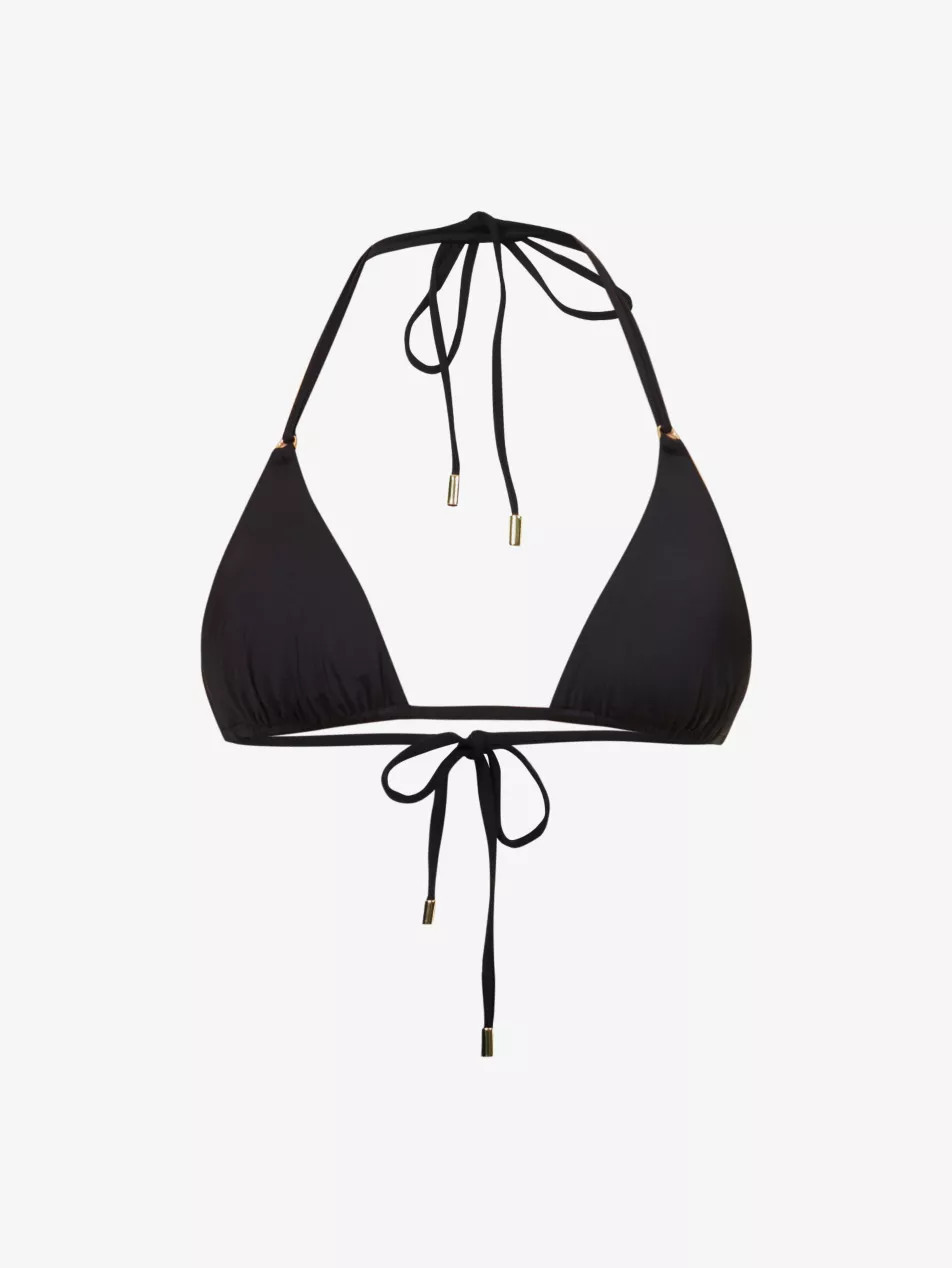 Hanalei triangle recycled-nylon-blend bikini top | Selfridges