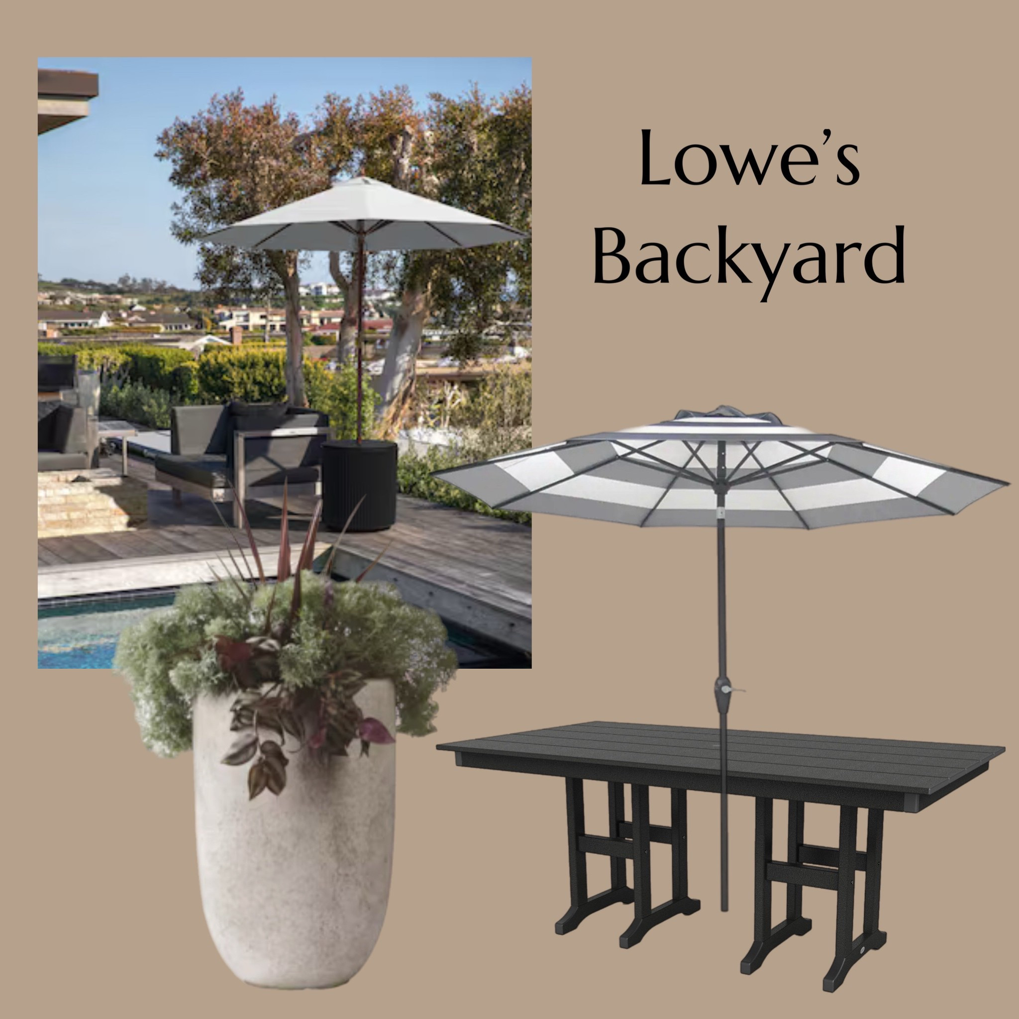 Lowe’s Home Improvement Backyard Finds! I absolutely love these small umbrella tables + striped umbrellas under $100!

#LTKHome #LTKFindsUnder100 #LTKSeasonal