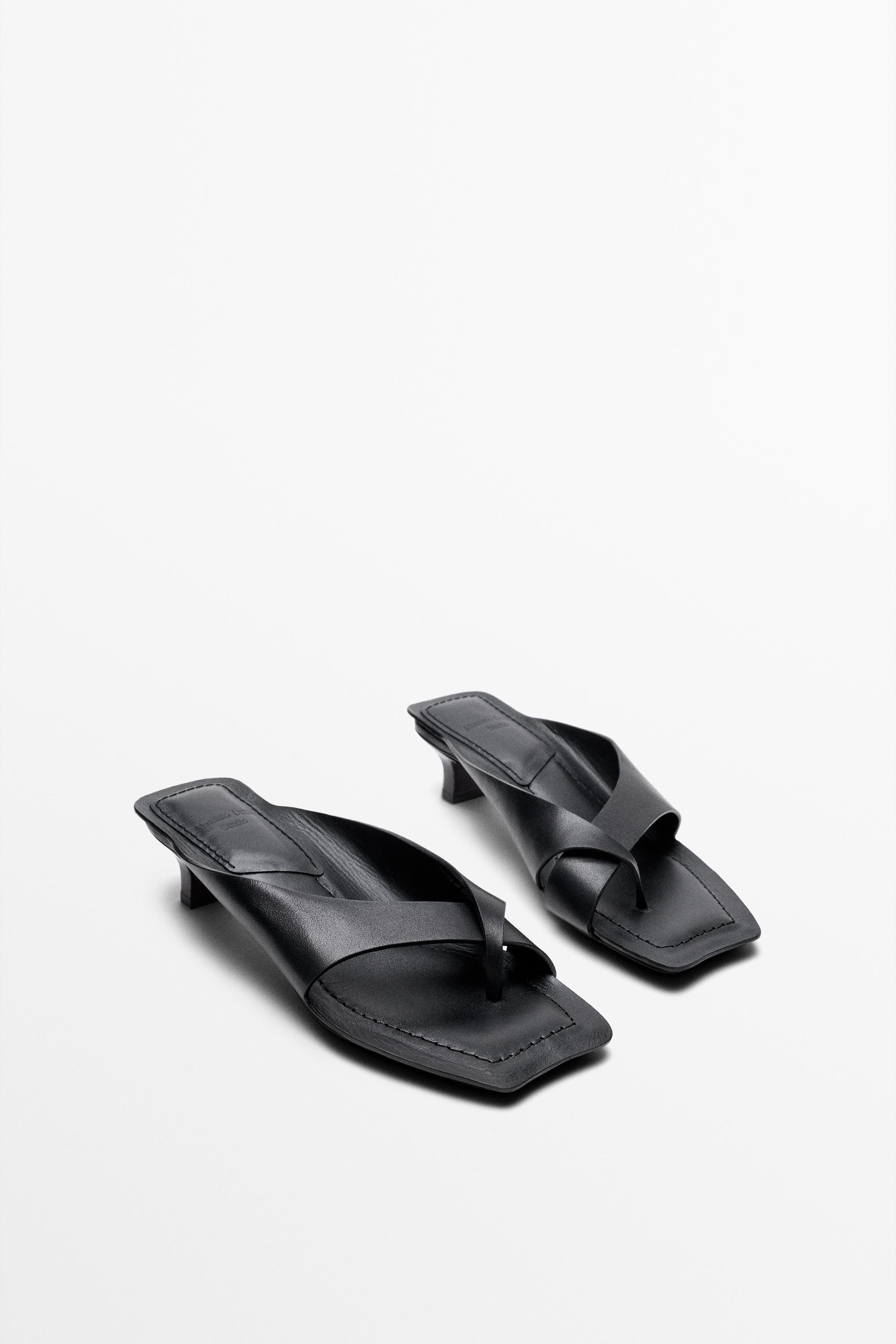 Leather heeled sandals - STUDIO | Massimo Dutti US