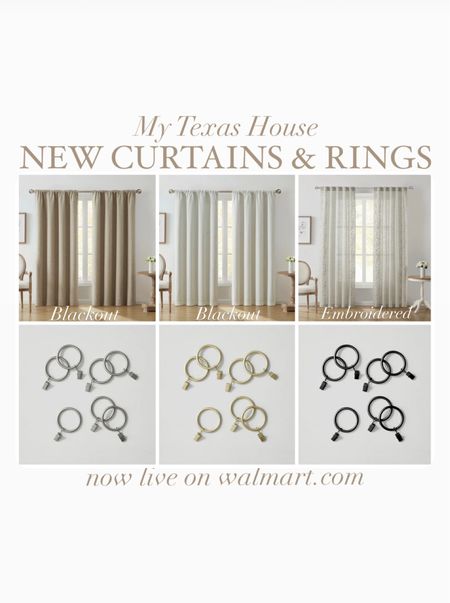 Our new blackout curtain panels (sold separately) in two colors and our embroidered panel set just launched along with our curtain clip rings! 

#LTKunder50 #LTKSeasonal #LTKhome
