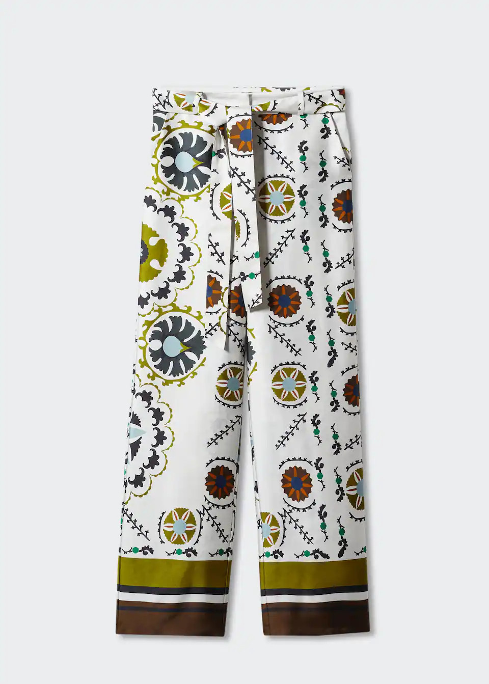 Satin printed pants | MANGO (US)