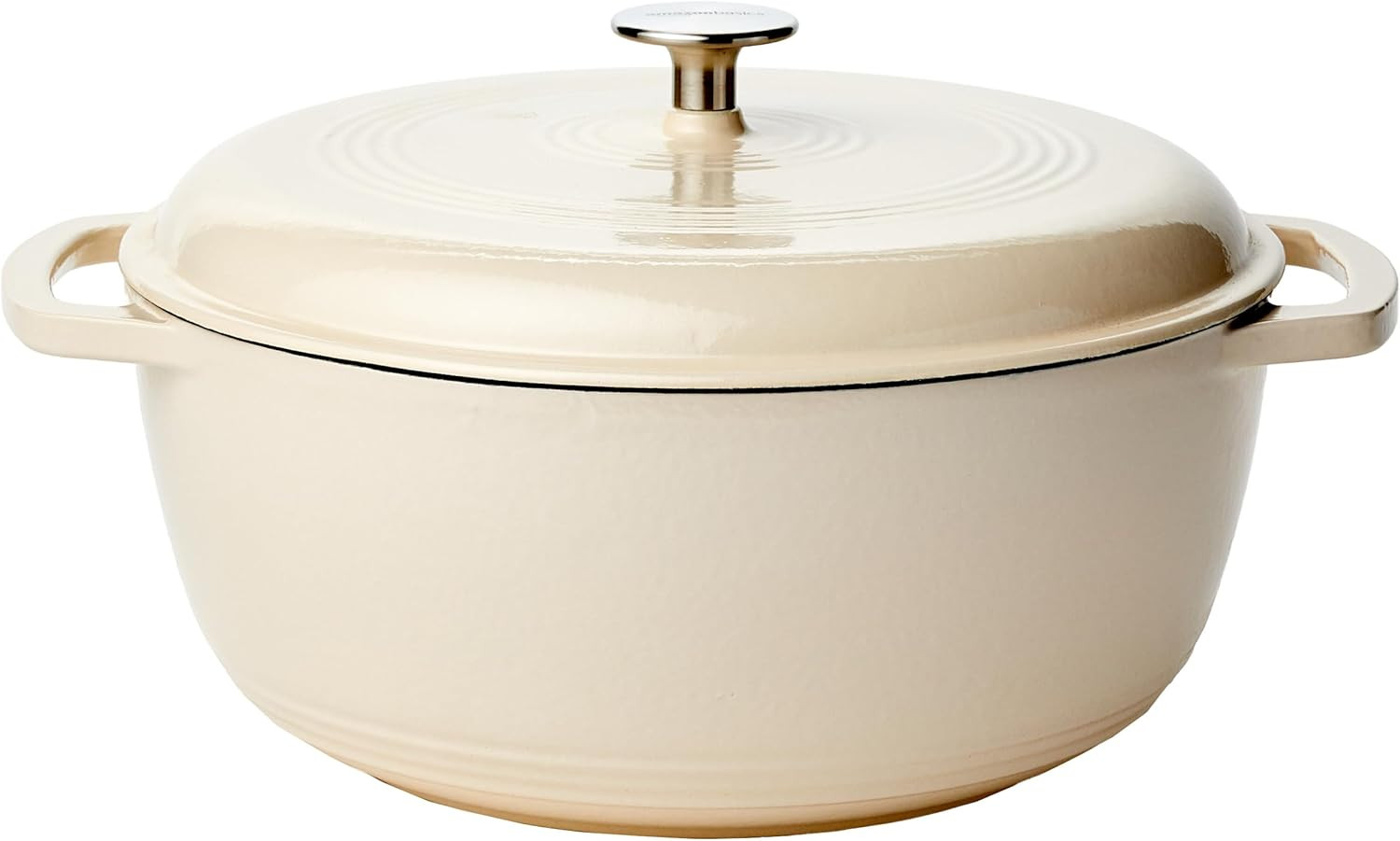 Amazon Basics Enameled Cast Iron Covered Round Dutch Oven, 7.3-Quart, White | Amazon (US)