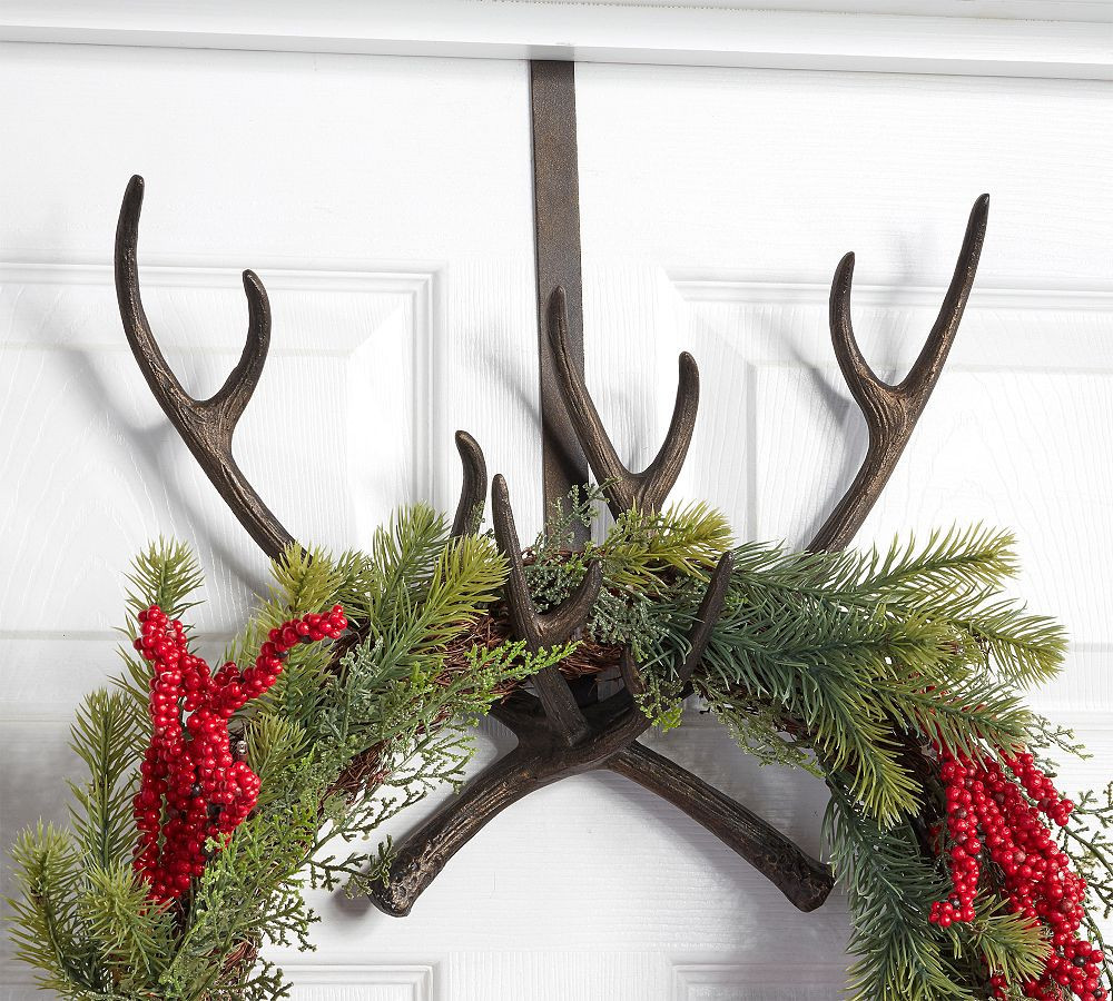 Antler Bronze Otd Wreath Hanger | Pottery Barn (US)