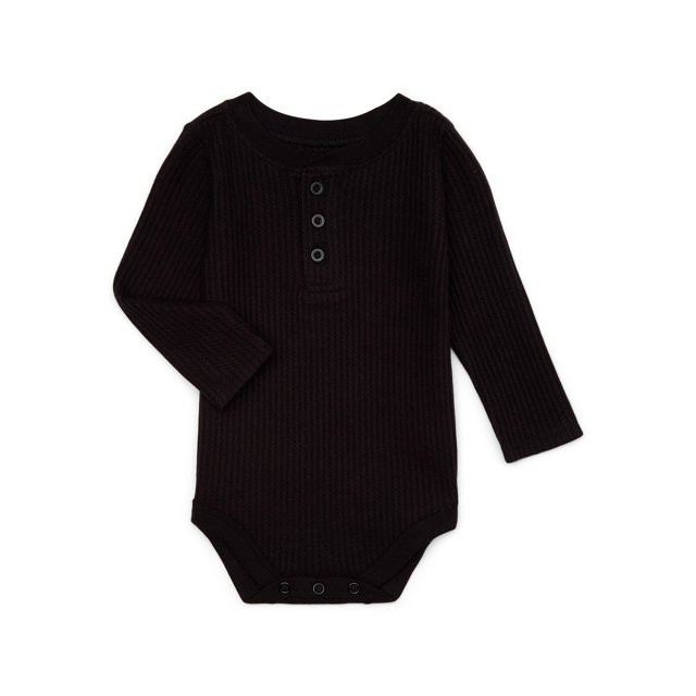 Garanimals Baby Boy Long Sleeve Thermal Henley Bodysuit, Sizes 0-24 Months | Walmart (US)