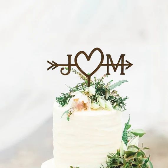 Rustic Wedding Arrow Cake Topper  Custom Cake Topper  Beach | Etsy | Etsy (US)