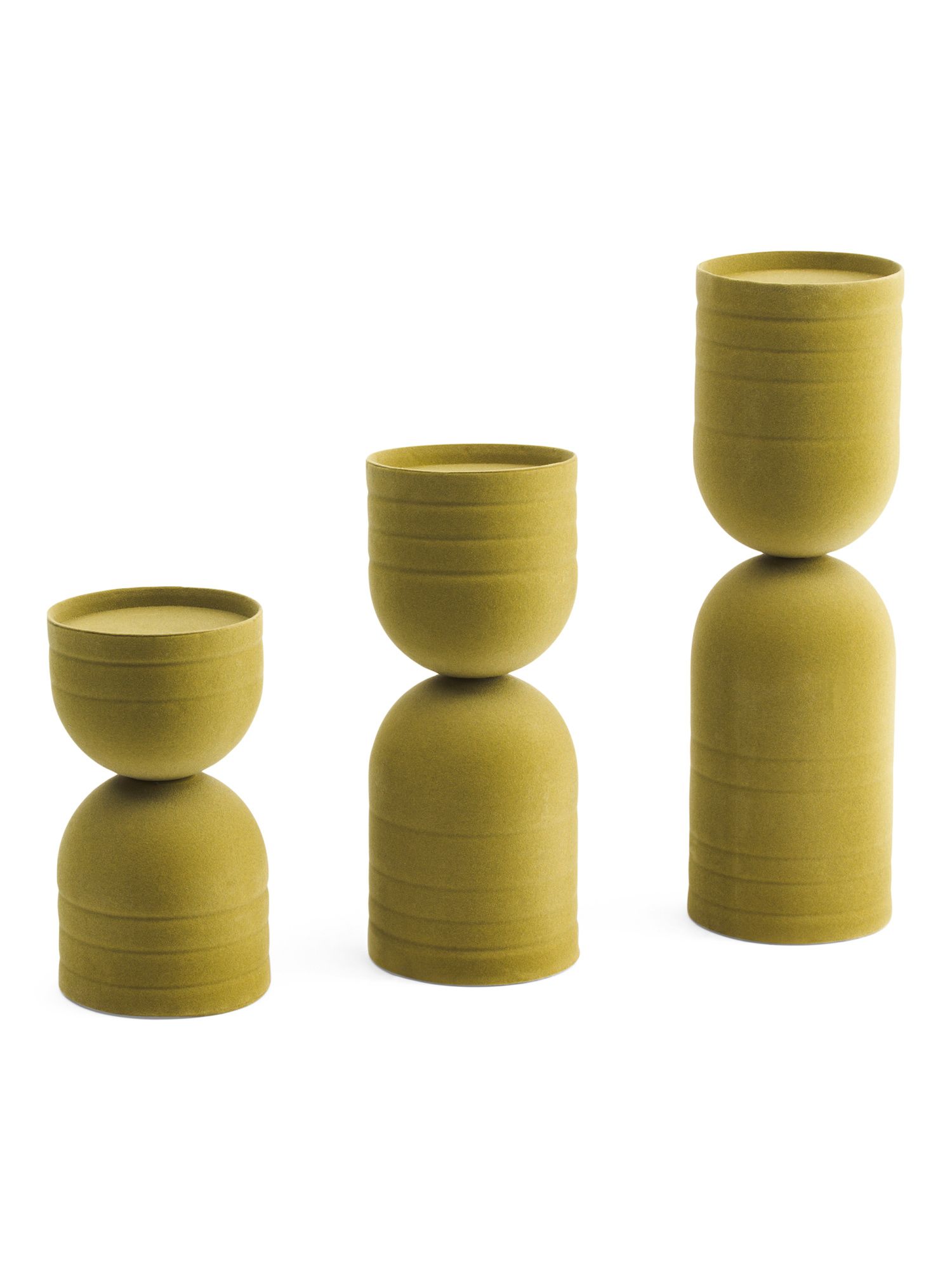 Set Of 3 Velvet Candle Holders | TJ Maxx