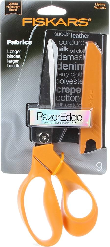 Fiskars RazorEdge Fabric Scissors - 9" Heavy Duty Fabric Shears with Ergonomic Handle - Orange | Amazon (US)