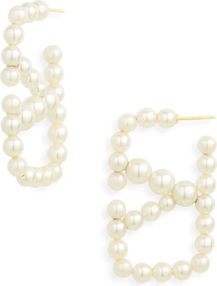 Valentino Garavani VLOGO Imitation Pearl Drop Earrings | Nordstrom | Nordstrom