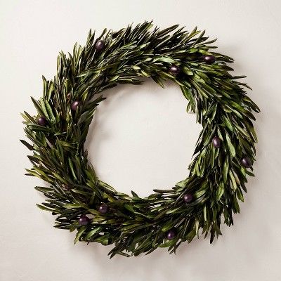 20" Preserved Olive Wreath - Hearth & Hand™ with Magnolia | Target