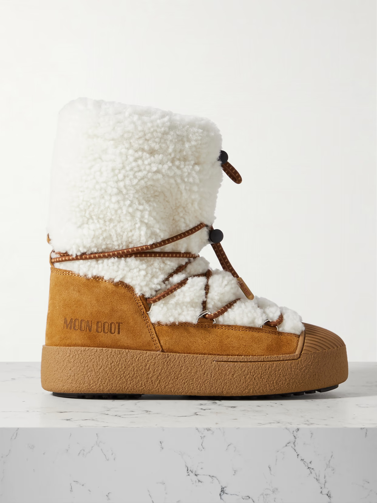 Moon Boot - Ltrack Shearling Snow Boots - Brown | NET-A-PORTER (US)
