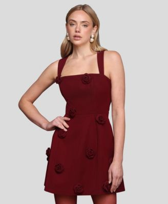 Women's Rosette Fit & Flare Mini Dress | Macy's