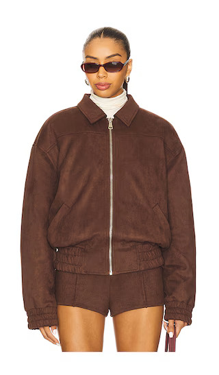 Favorite Jessica Faux Suede Bomber in Dark Brown

              
    
        
        
         ... | Revolve Clothing (Global)