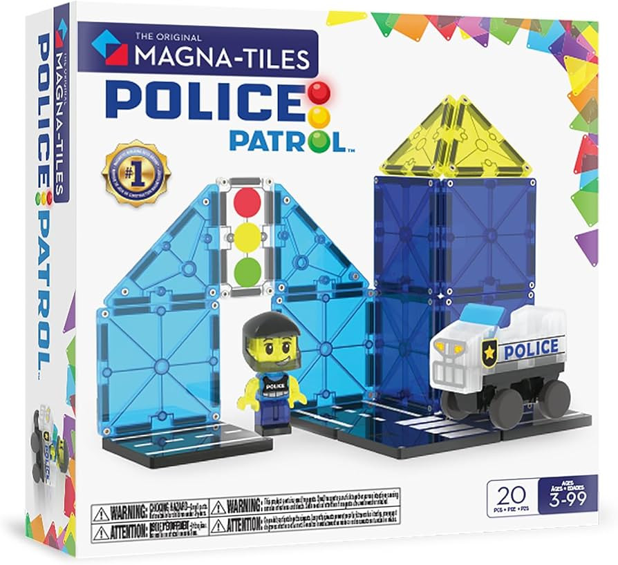MAGNA-TILES Police Patrol 20-Piece Magnetic Construction Set, The Original Magnetic Building Bran... | Amazon (US)