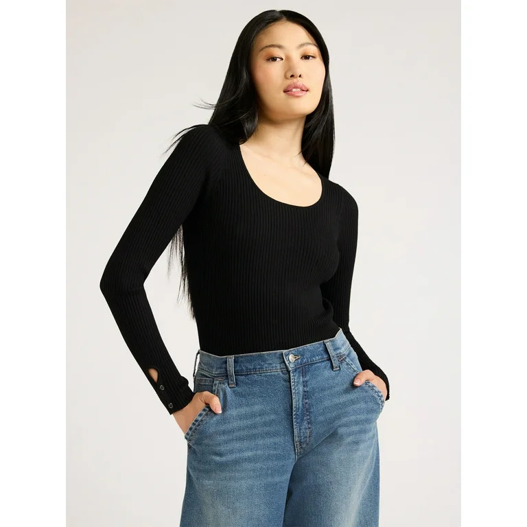 Scoop Women's Scoop Neck Bodysuit, Size M | Walmart (US)