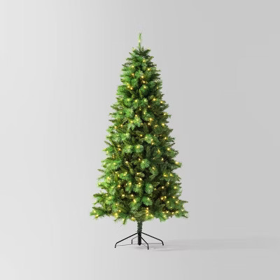7.5' Pre-lit Douglas Fir Artificial Christmas Tree White LED Lights - Wondershop™ | Target