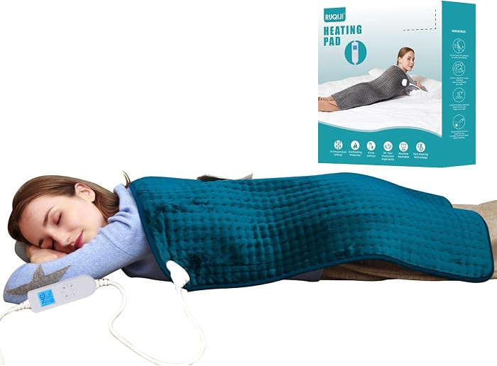 Ruqiji 17''x33'' XXXL King Size Heating Pad with 10 Temperature Settings, Pain Relief for Back/Ne... | Amazon (US)
