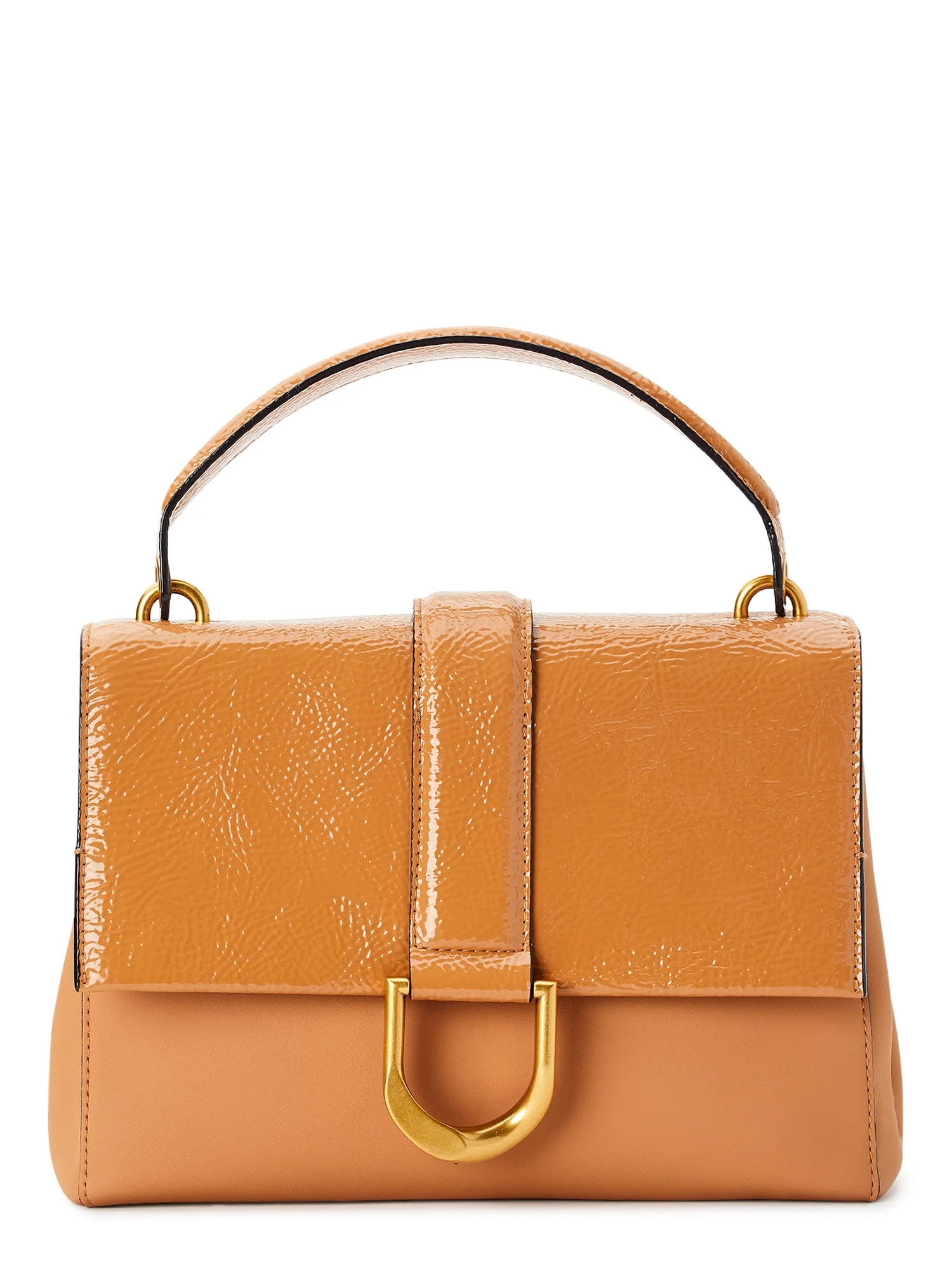 Scoop Women's Flap Front Crossbody Bag with Top Handle Beige | Walmart (US)