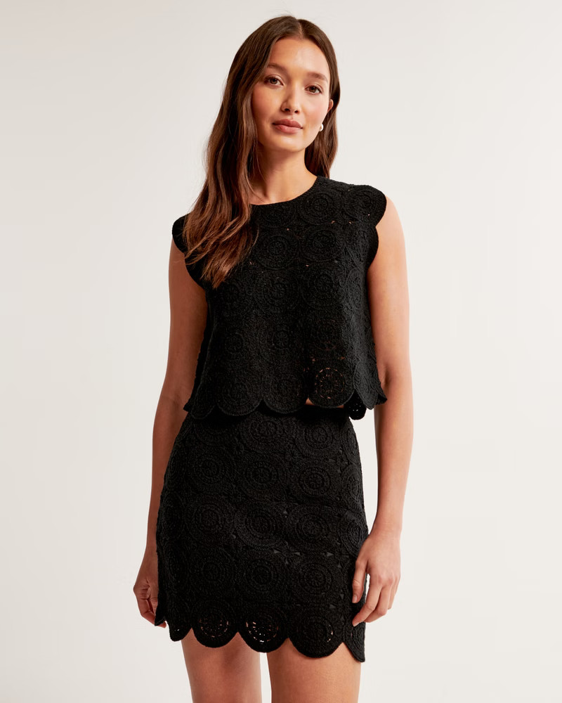 Women's Crochet-Style Mosaic Tile Mini Skirt | Women's Bottoms | Abercrombie.com | Abercrombie & Fitch (US)