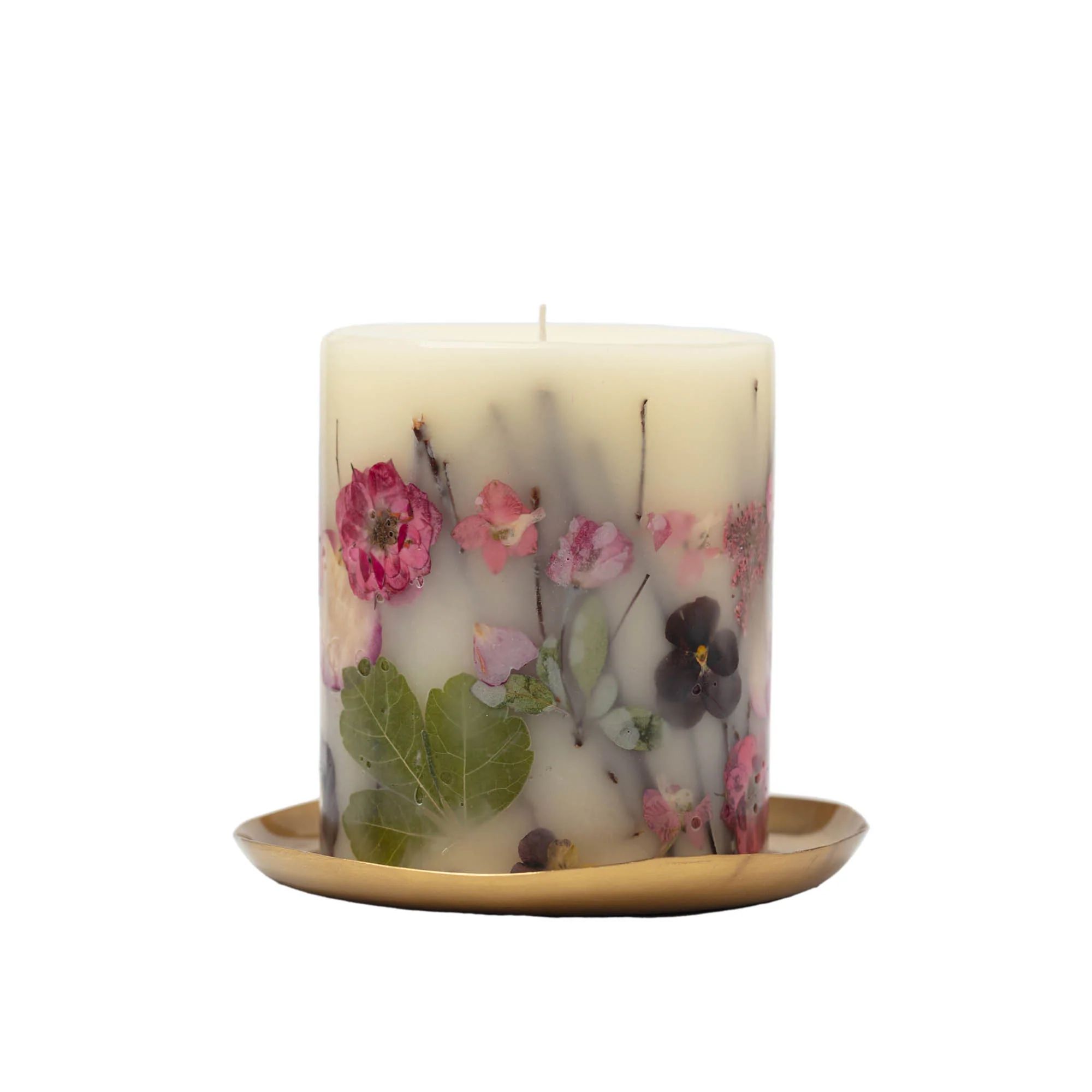 Rachel Parcell + Rosy Rings Peony Small Round Botanical Candle Plate Set | Rosy Rings