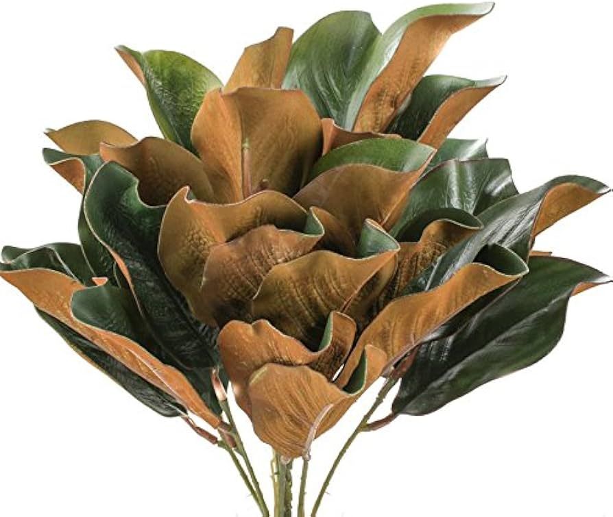 Factory Direct Craft Artificial Magnolia Leaf Bush Realistic Faux Magnolia Leaves for Natural Loo... | Amazon (US)