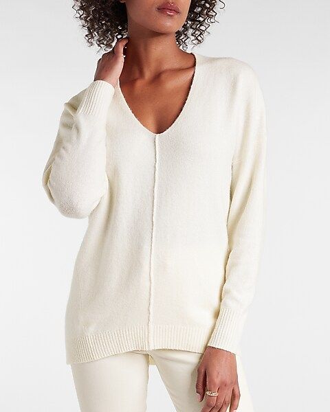 Seamed V-Neck Tunic Sweater | Express