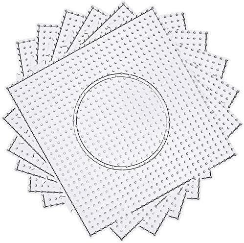 H&W 6PCS 5mm Fuse Beads Boards, Large Clear Pegboards Kits, with Gift 4 Lroning Paper (WA3-Z6) | Amazon (US)
