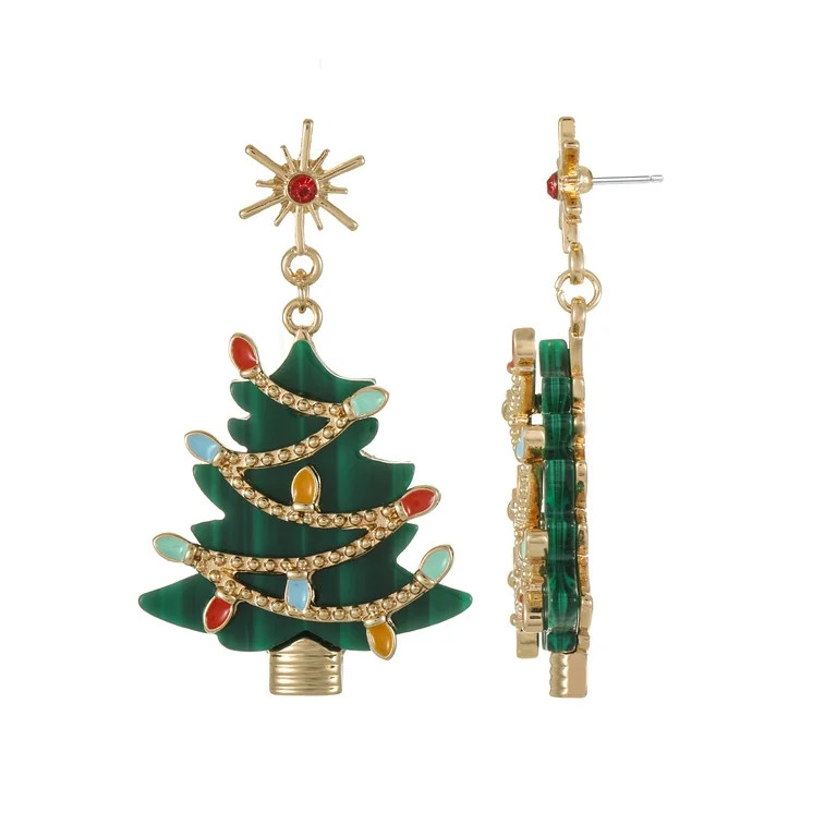 Holiday Time Christmas Tree Earrings, 1 Pair | Walmart (US)