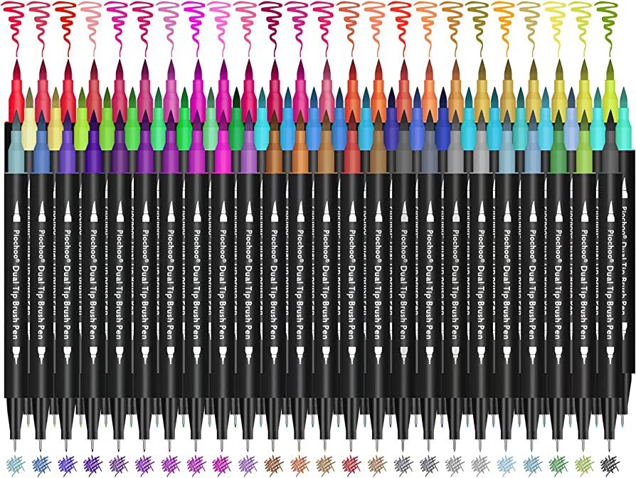 Piochoo Dual Brush Marker Pens, 72 Colored Markers Set with Fine Tip and Brush Tip for Kids,Art M... | Amazon (US)