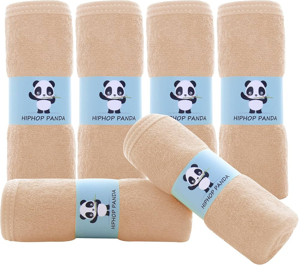 HIPHOP PANDA Baby Washcloths, Rayon Made from Bamboo - 2 Layer Ultra Soft Absorbent Newborn Bath ... | Amazon (US)