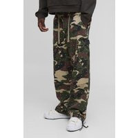Relaxed Rhinestone Camo Cargo Trousers | boohooMAN (DE, IE & UK)