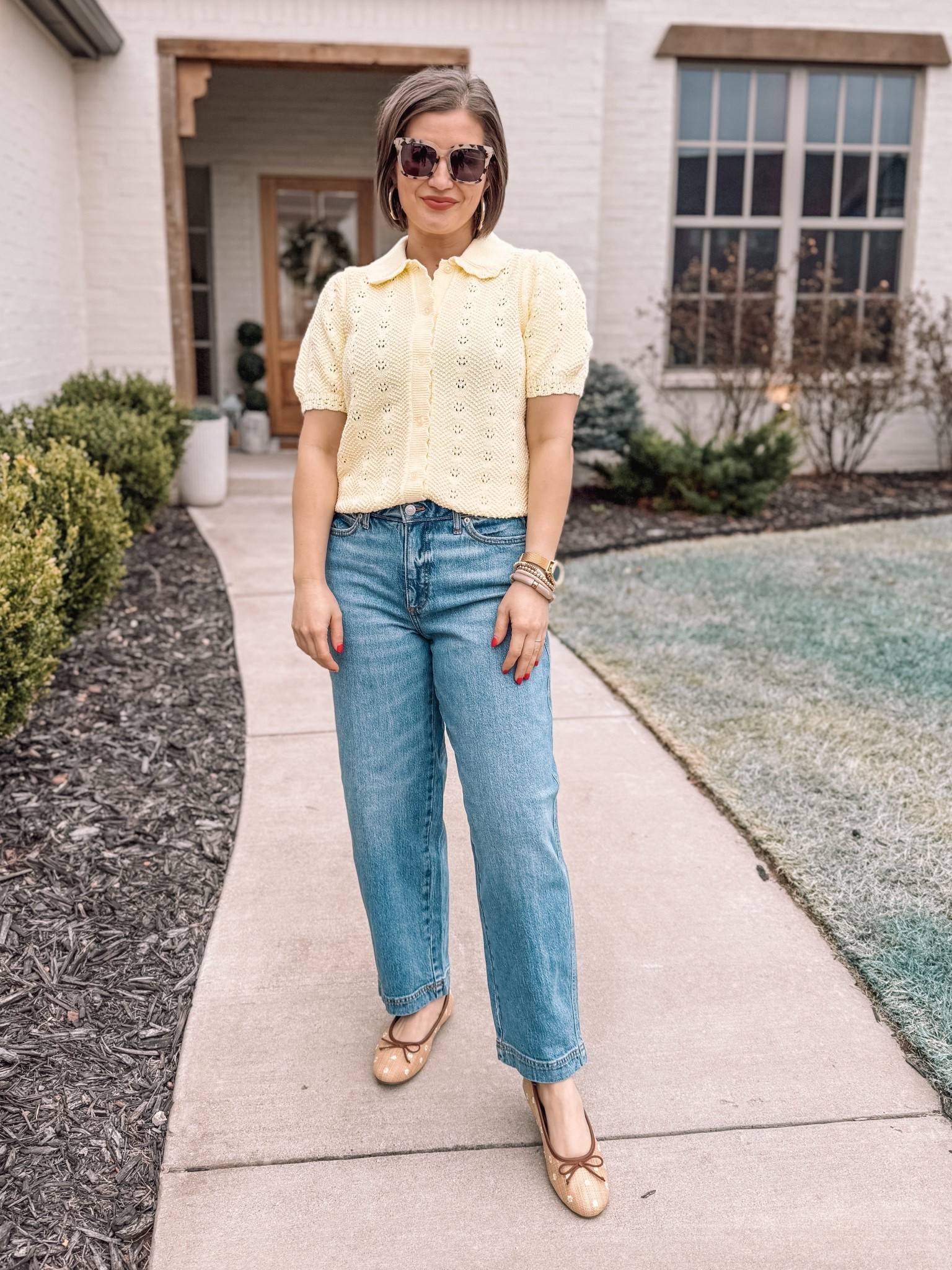 Cutest collared top and clearance jeans from Walmart! 

#LTKSeasonal #LTKSaleAlert