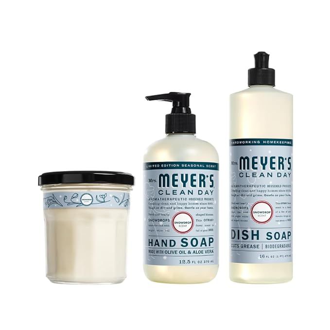 Variety, 1 Mrs. Meyer's Liquid Hand Soap, Snow Drop, 12.5 OZ, 1 Mrs. Meyer's Liquid Dish Soap, Sn... | Amazon (US)