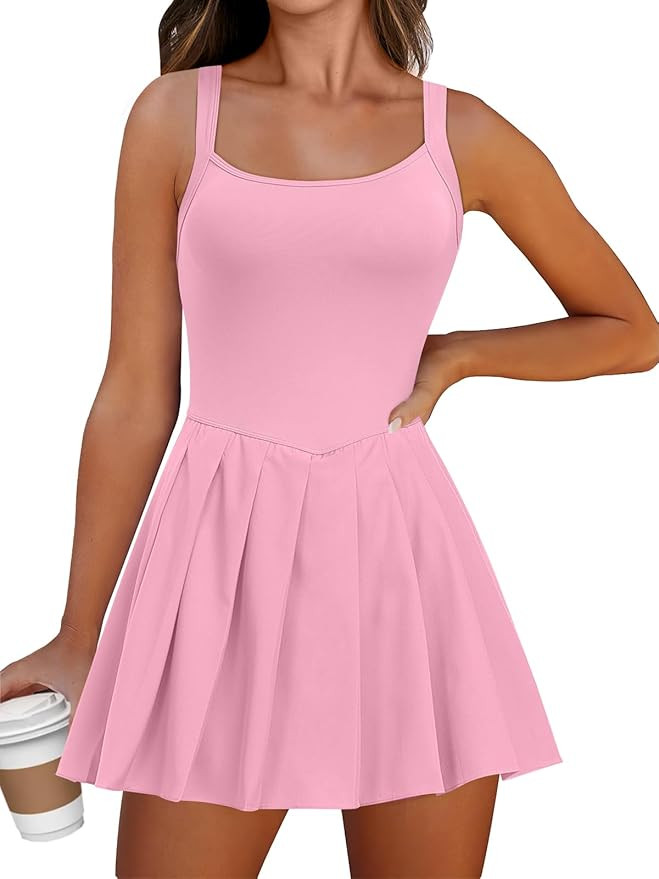 ANRABESS Women's Tennis Athletic Pleated Summer Mini Dress 2026 Golf Workout Build in Shorts Casu... | Amazon (US)