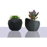 Black, Succulent Planter, desk accessories, Gift for him, Men Gift, Succulent pots, office decor, boho chic, bohemian, birthday gift | Etsy (US)
