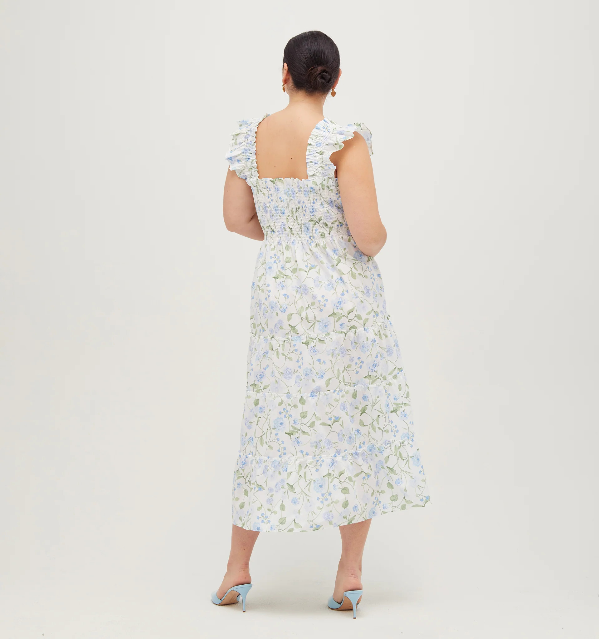 The Ellie Nap Dress - Blue Peony Bouquet Cotton | Hill House Home