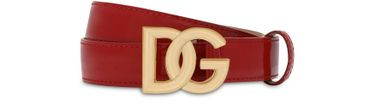 Polished calfskin belt with DG logo - DOLCE & GABBANA | 24S (APAC/EU)