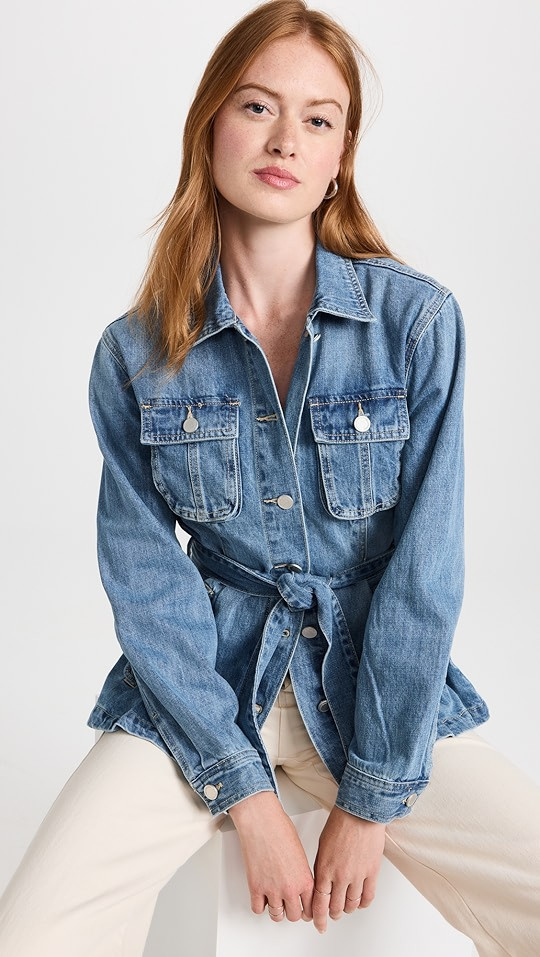 Left On Read Denim Belted Jacket | Shopbop