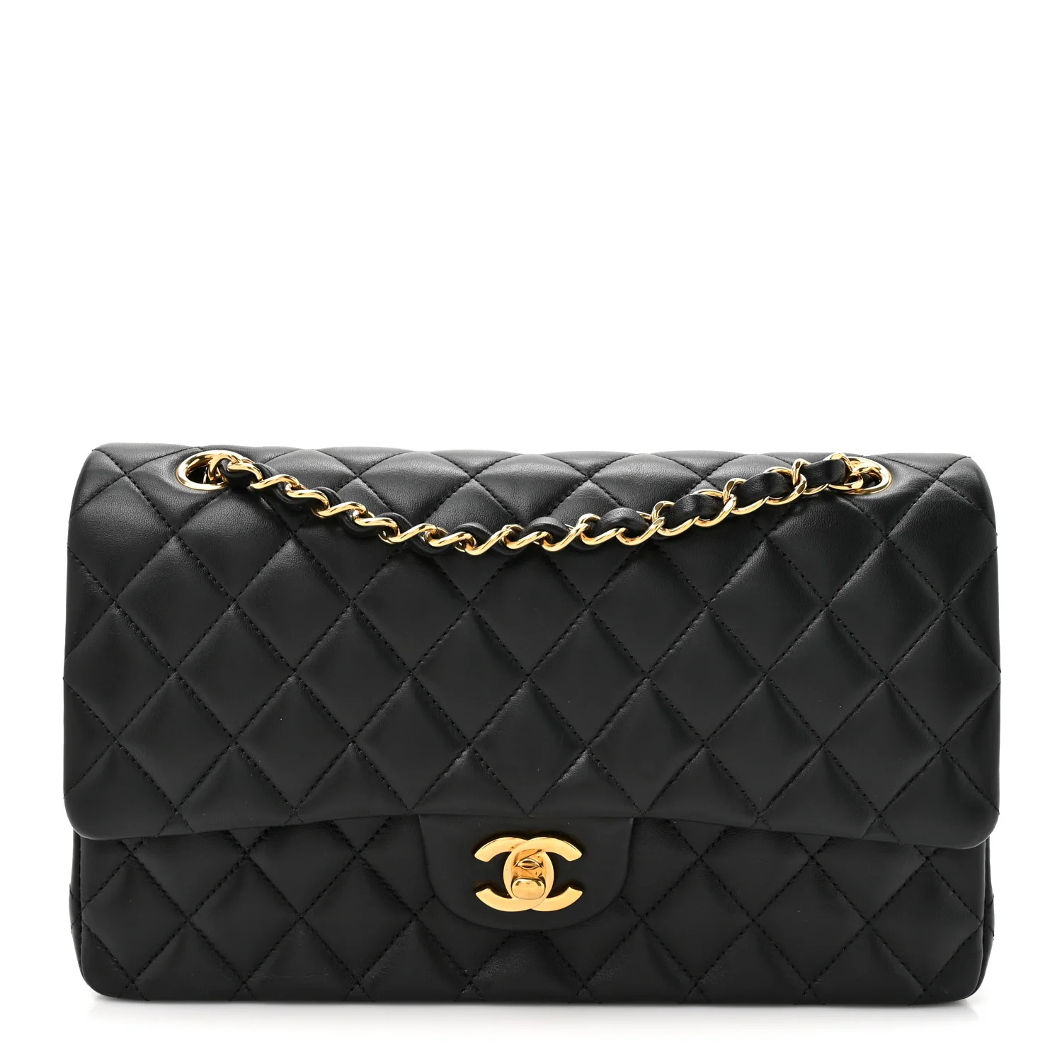 Lambskin Quilted Small Double Flap Black | FASHIONPHILE (US)