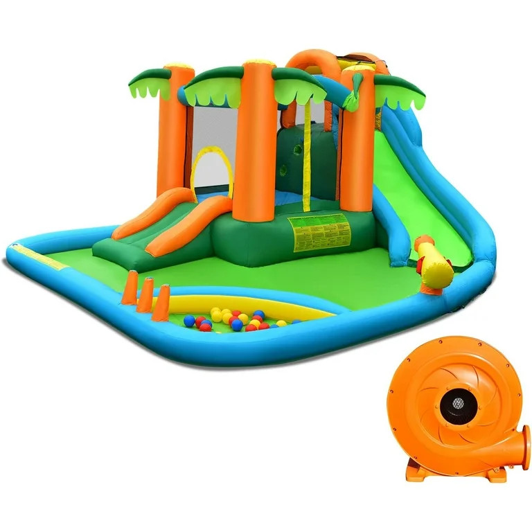Costway Inflatable Water Slide Park Kid Bounce House Splash Pool with 780W Blower | Walmart (US)