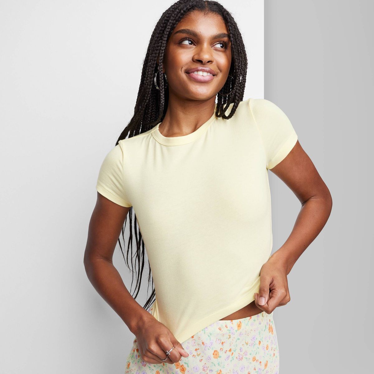 Women's Short Sleeve T-Shirt - Wild Fable™ Light Yellow XS | Target