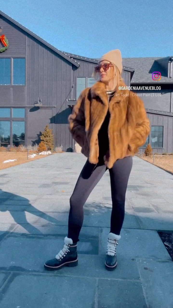 Cold weather outfit 
Vintage fur
Leggings 
Marc fisher boots

#LTKActive #LTKSeasonal #LTKOver40